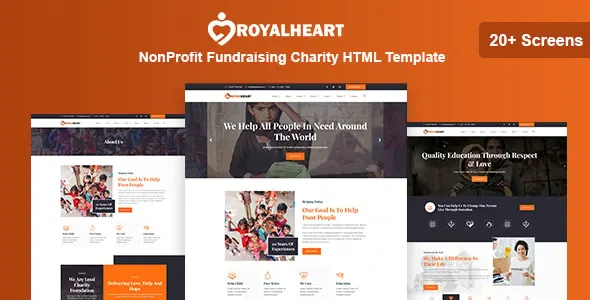 Royalheart – Template HTML para ONG e Doações Royalheart – Template HTML para ONG e Doações - Imagem 1