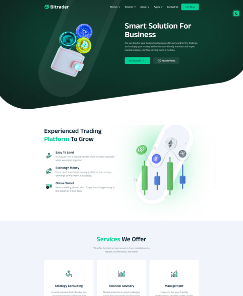 Bitrader – Template HTML Profissional Bitrader – Template HTML Profissional - Imagem 1