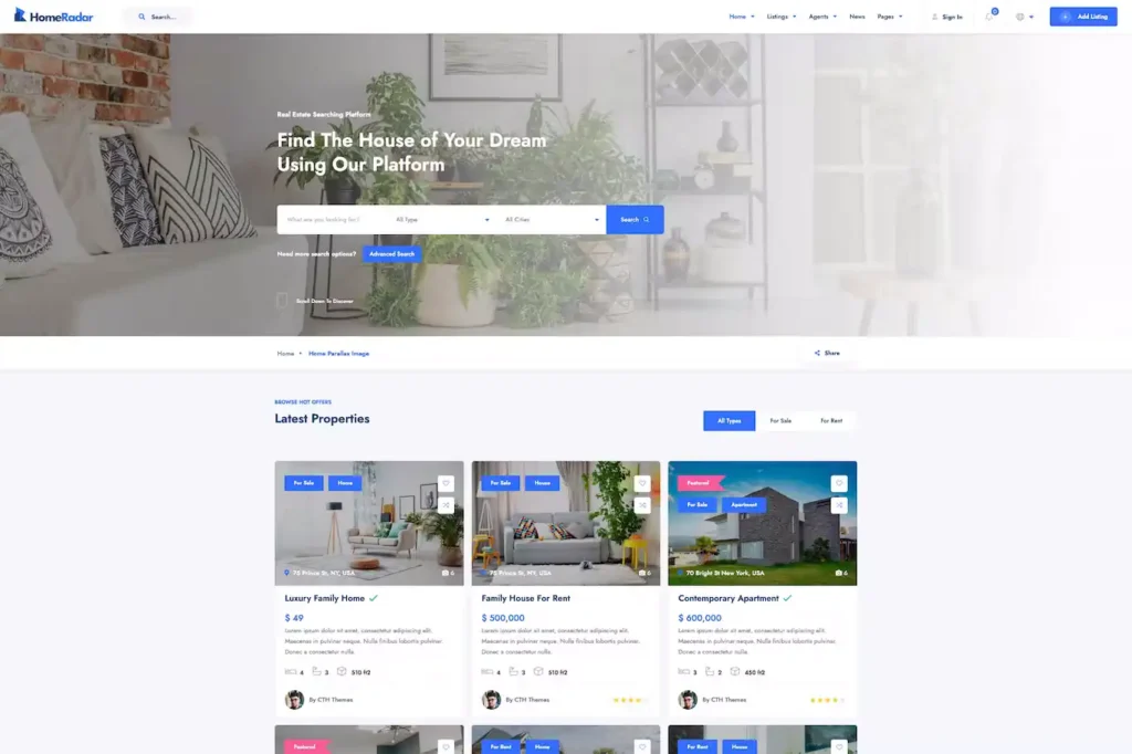 Homeradar – Tema WordPress para Imobiliária Homeradar – Tema WordPress para Imobiliária - Imagem 1