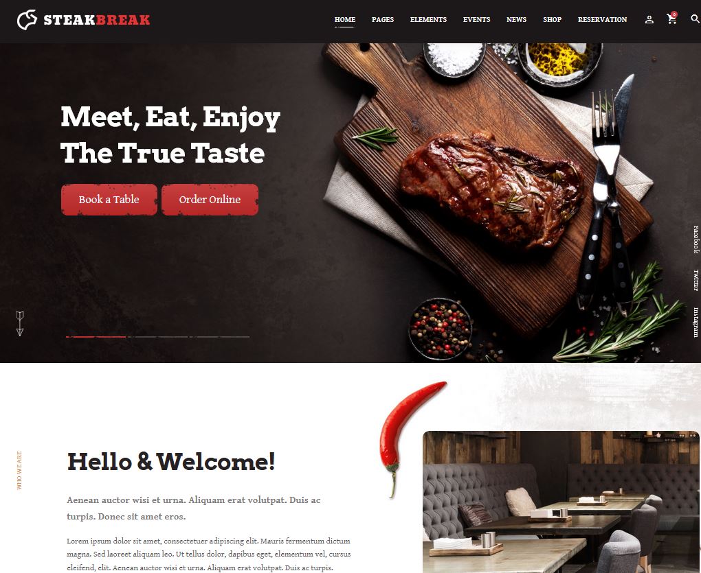SteakBreak – Tema WordPress para Gastronomia SteakBreak – Tema WordPress para Gastronomia - Imagem 1