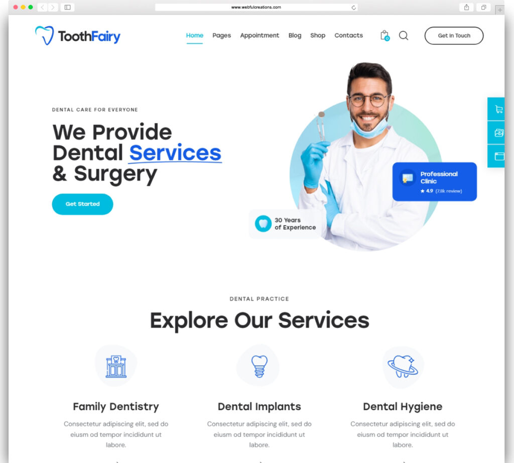 Tooth Fairy – Tema WordPress para Medicina Tooth Fairy – Tema WordPress para Medicina - Imagem 1