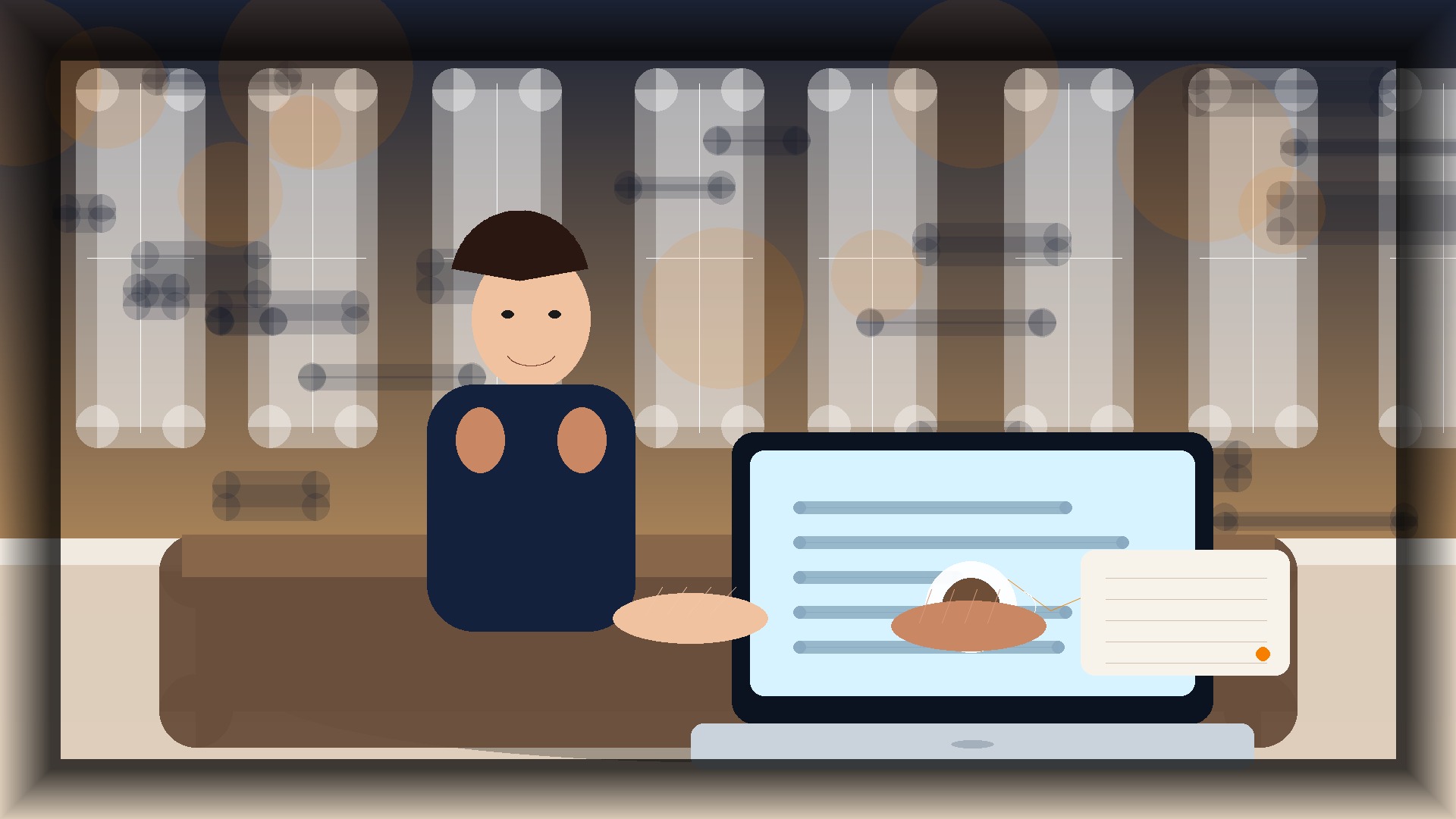 Imagem humanizada relacionada a Gestão de lojas online