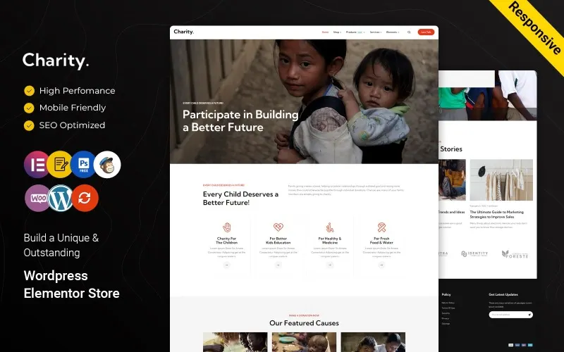 Charity NGO – Tema WordPress para ONG e Doações Charity NGO – Tema WordPress para ONG e Doações - Imagem 1