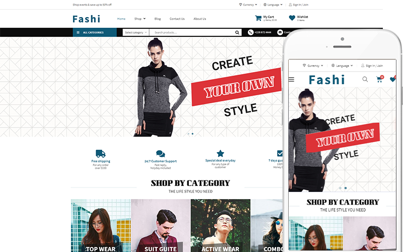 Fashi WP – Tema WooCommerce para Moda e Beleza Fashi WP – Tema WooCommerce para Moda e Beleza - Imagem 1