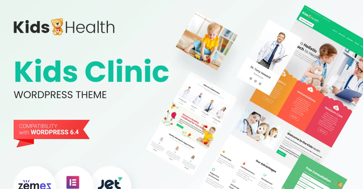 Pediatric Clinic – Tema WordPress para Medicina Pediatric Clinic – Tema WordPress para Medicina - Imagem 1