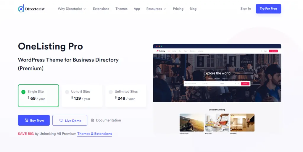 OneListing Pro – Tema WordPress Profissional OneListing Pro – Tema WordPress Profissional - Imagem 1