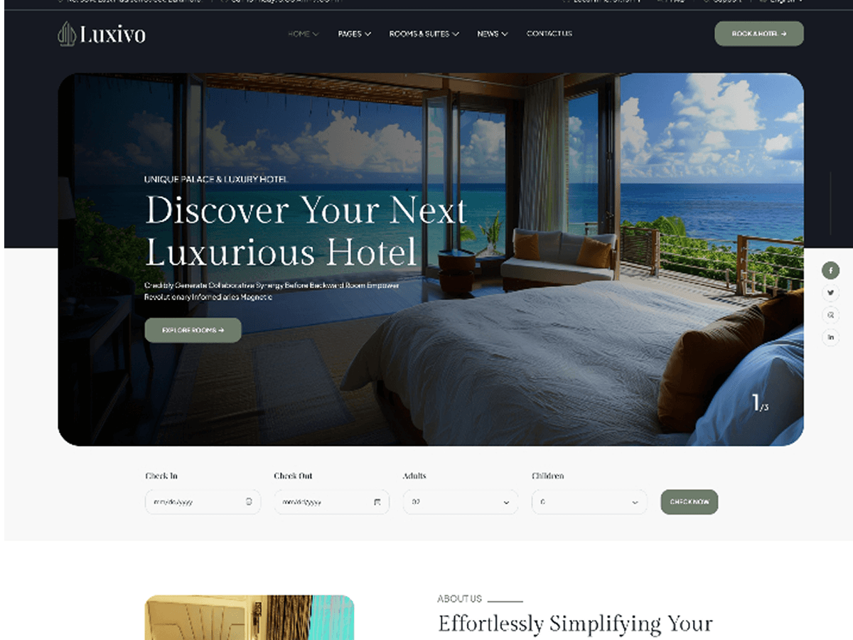 Luxivo – Tema WordPress para Turismo e Hotelaria Luxivo – Tema WordPress para Turismo e Hotelaria - Imagem 1
