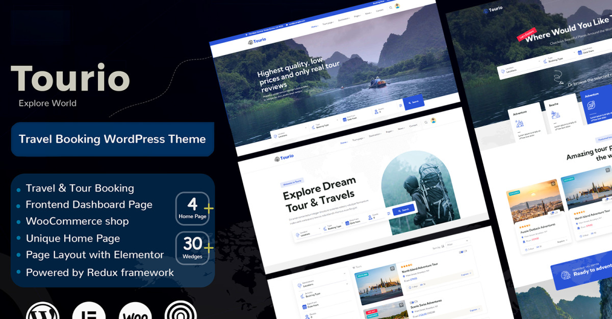 Tourio – Tema WordPress para Turismo e Hotelaria Tourio – Tema WordPress para Turismo e Hotelaria - Imagem 1