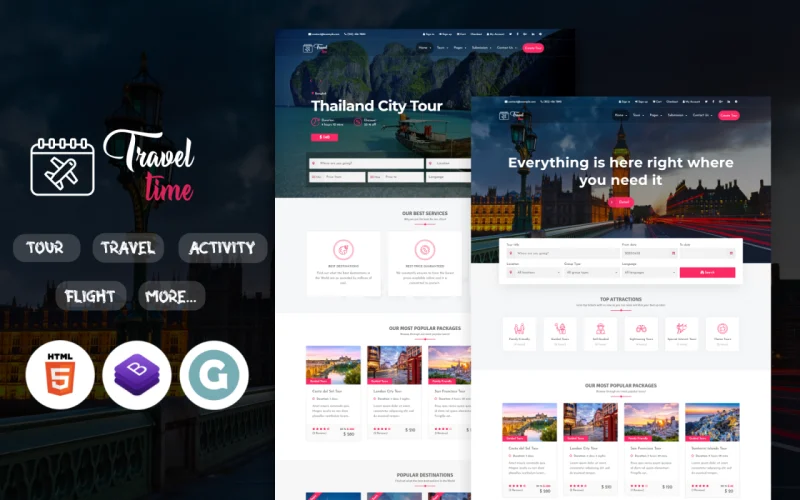 Agency – Template HTML para Turismo e Hotelaria Agency – Template HTML para Turismo e Hotelaria - Imagem 1