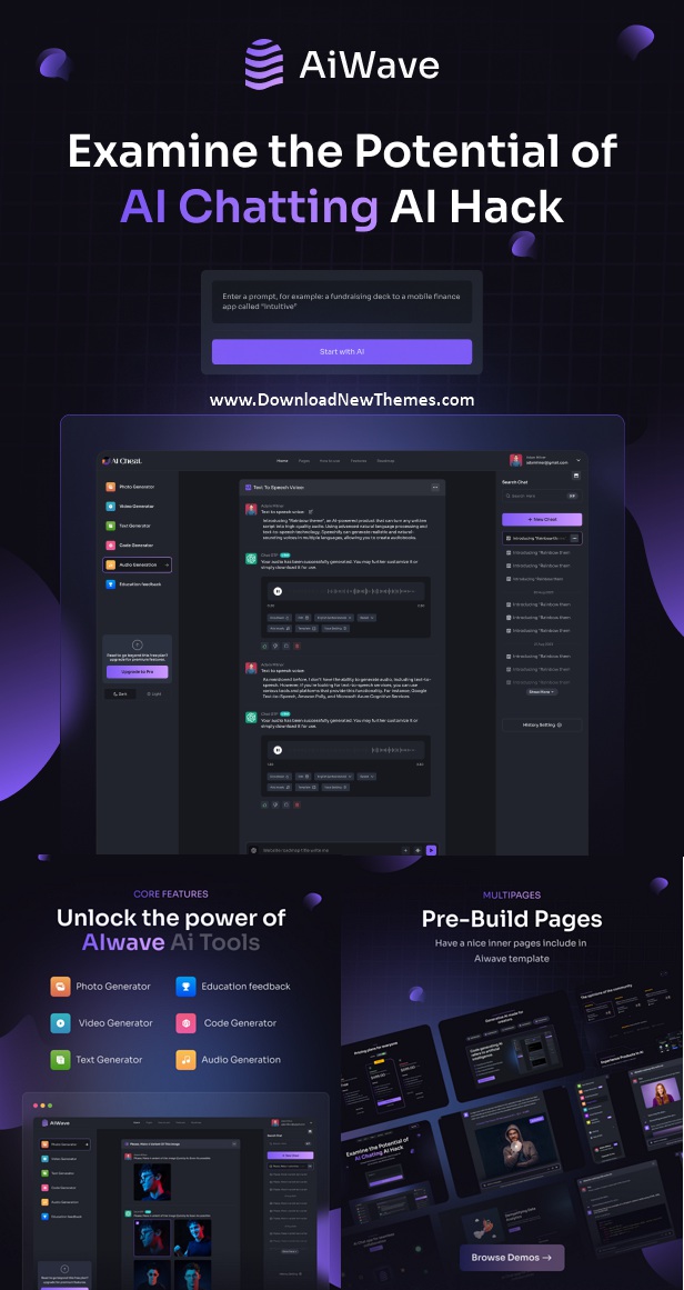 Aiwave AI SaaS Website + Dashboard UI CodeIgniter Kit – Tema WordPress para Tecnologia e SaaS Aiwave AI SaaS Website + Dashboard UI CodeIgniter Kit – Tema WordPress para Tecnologia e SaaS - Imagem 1