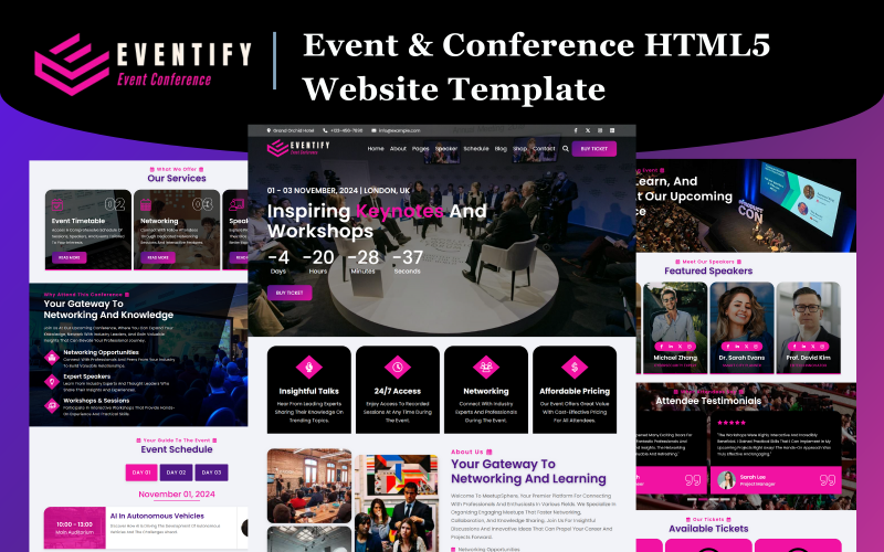 Eventify – Template HTML para Eventos Eventify – Template HTML para Eventos - Imagem 1