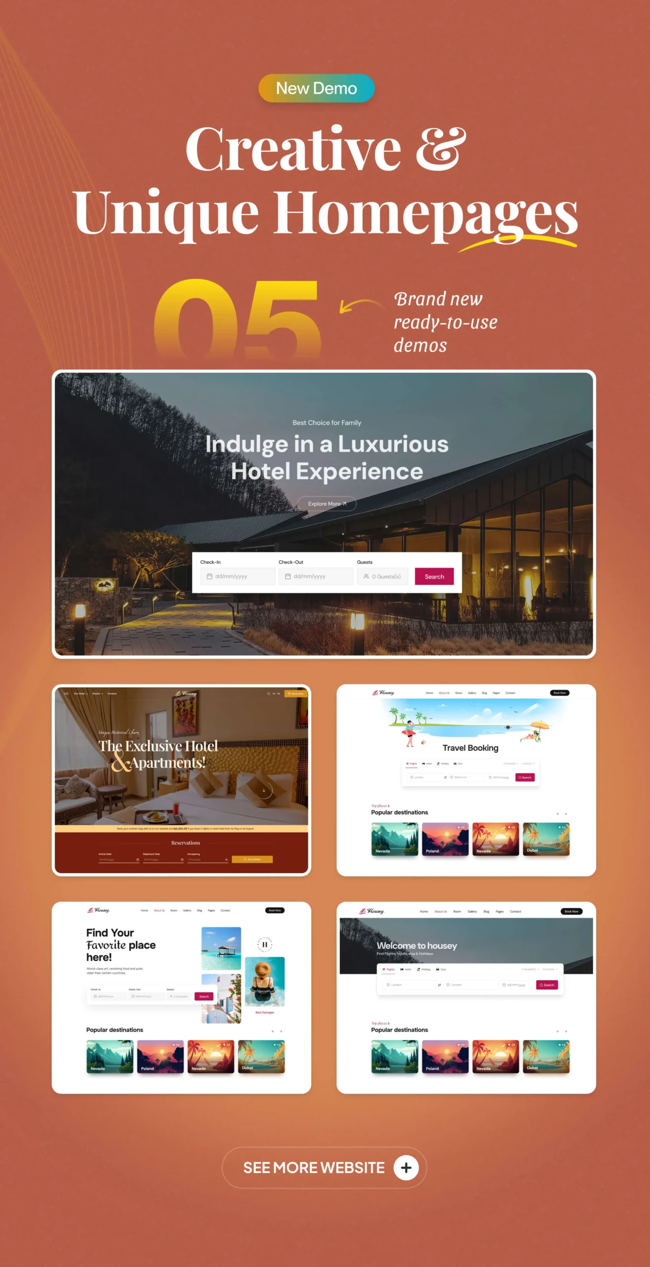 Housey – Template HTML para Turismo e Hotelaria Housey – Template HTML para Turismo e Hotelaria - Imagem 1