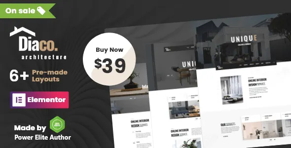 Diaco – Tema WordPress com Elementor para Construção e Reformas Diaco – Tema WordPress com Elementor para Construção e Reformas - Imagem 1