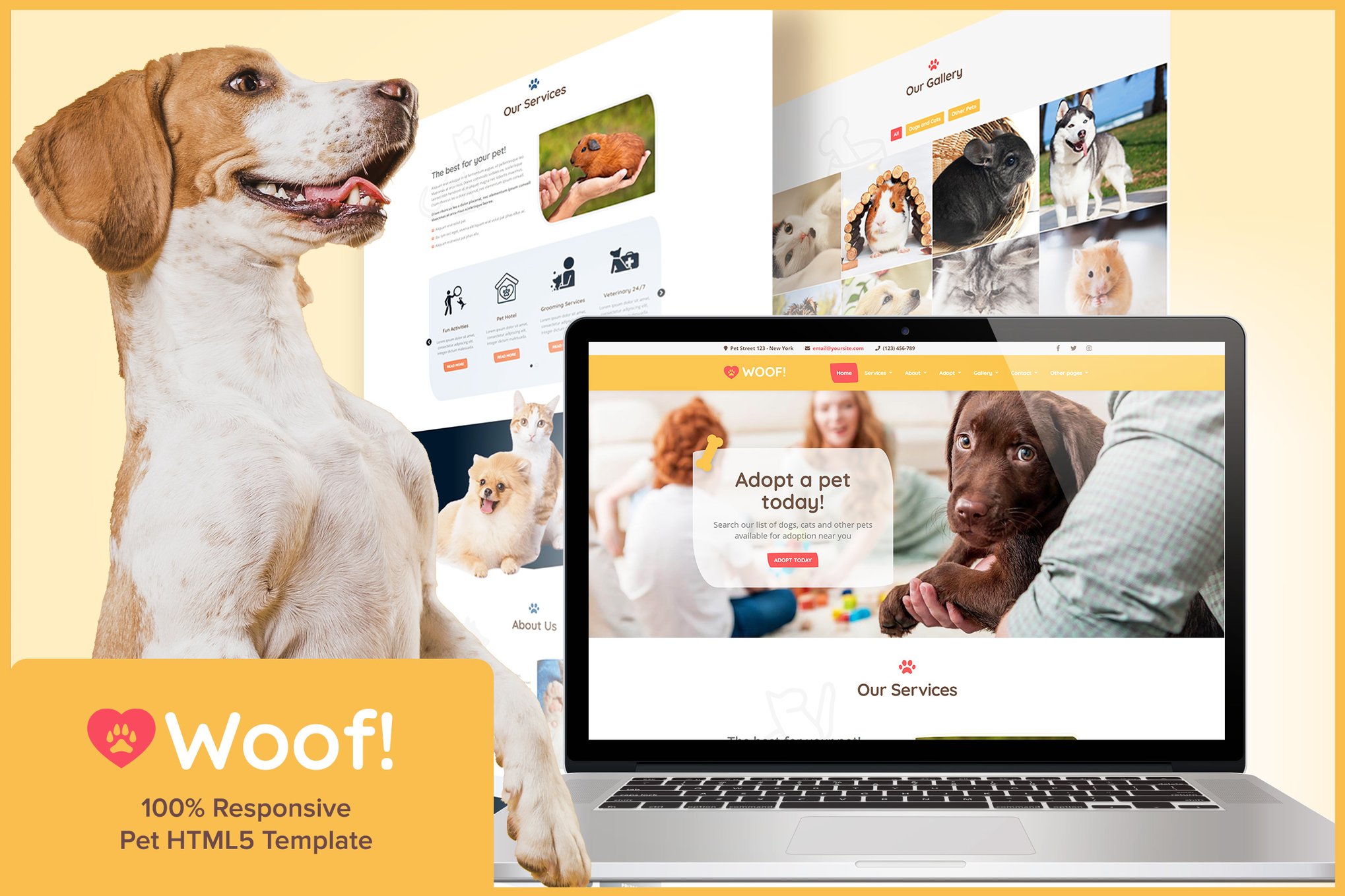 Woof! – Template HTML Profissional Woof! – Template HTML Profissional - Imagem 1